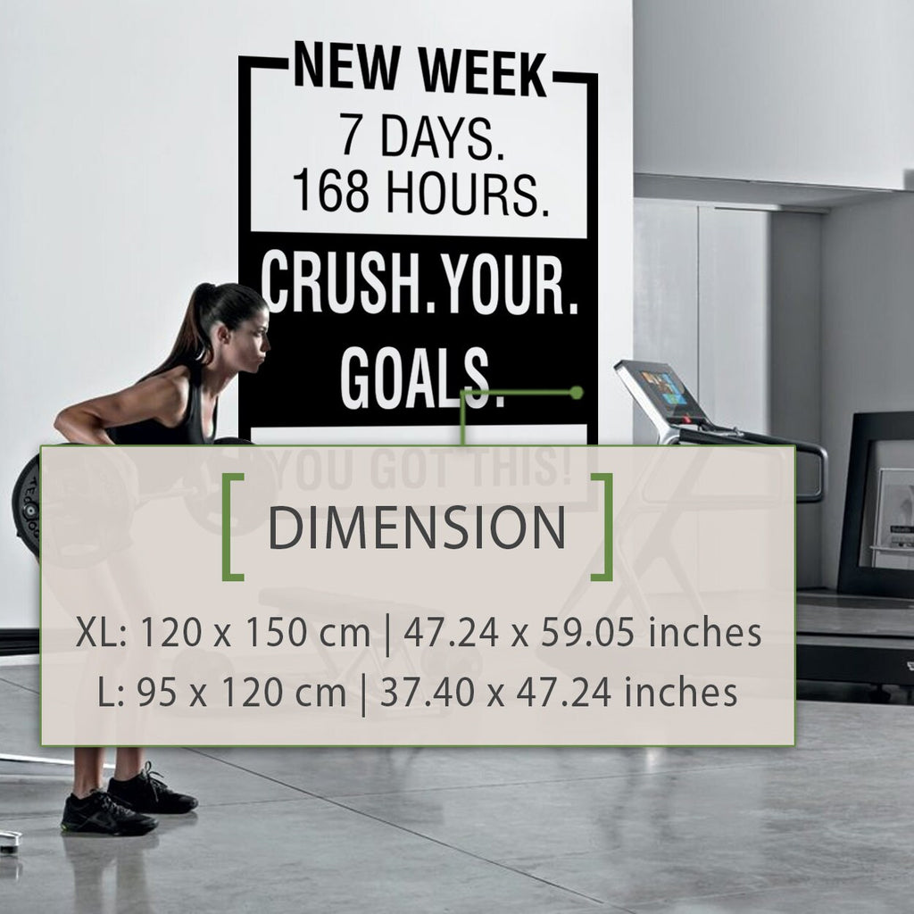 Crush Your Goals Gym Wall Decal: Motivational Exercise Sticker