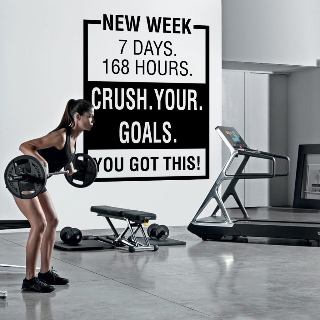 Crush Your Goals Gym Wall Decal: Motivational Exercise Sticker