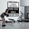 Crush Your Goals Gym Wall Decal: Motivational Exercise Sticker
