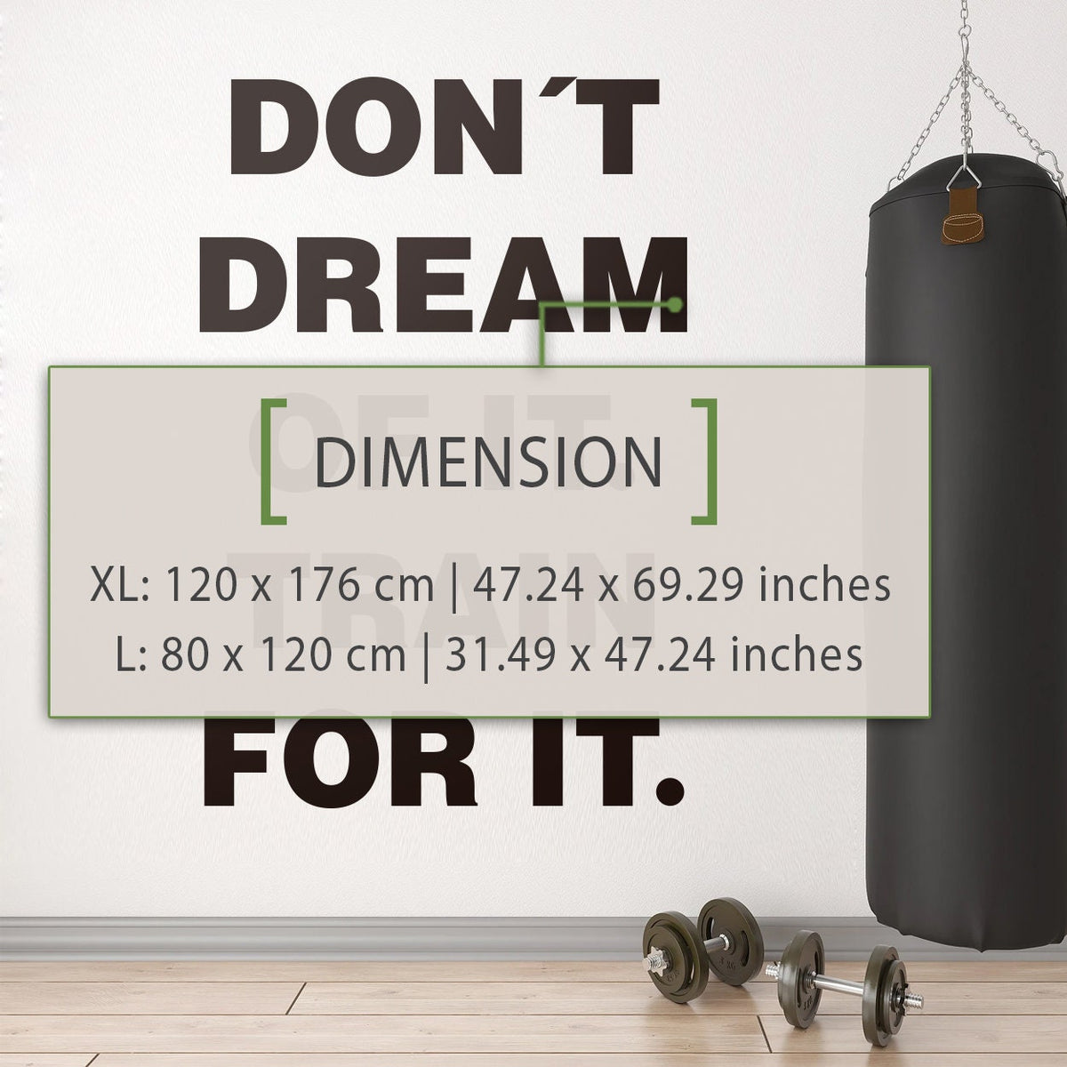 Train For It Gym Wall Decal: Motivational Fitness Sticker