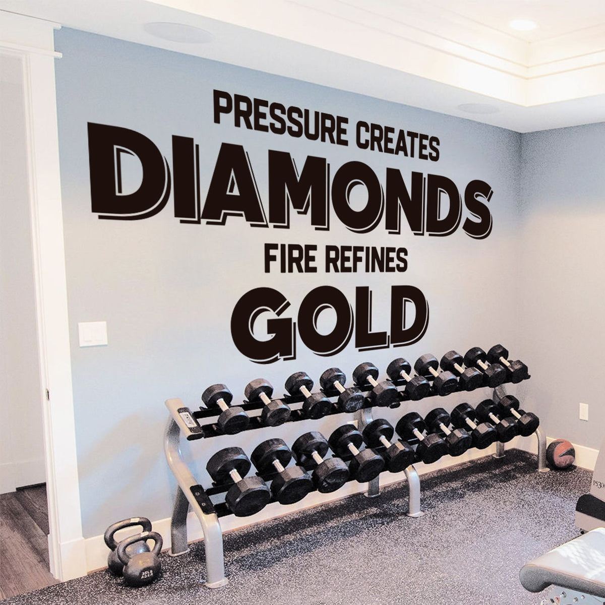 Motivational Quote Gym Wall Decal: Exercise Fitness Stickers