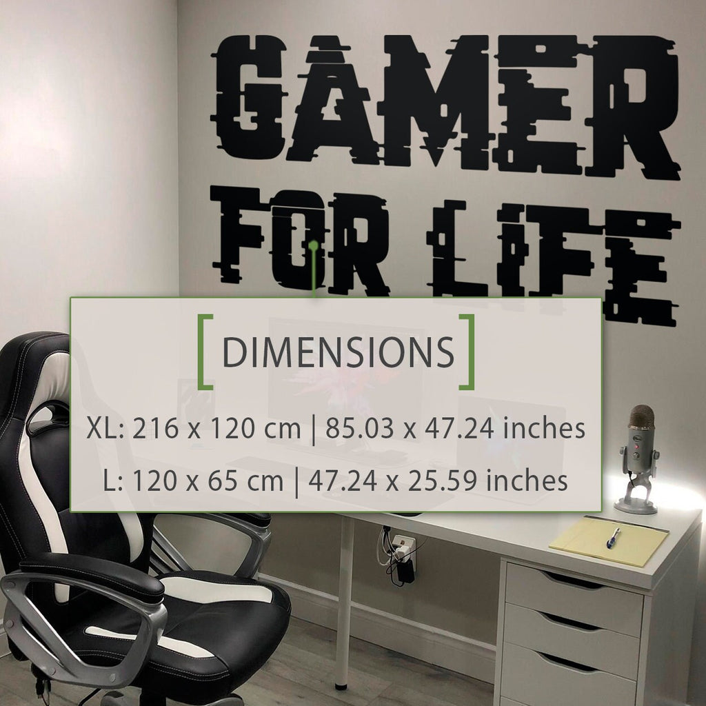 Gamer for Life Wall Decal: Gaming Room Decor