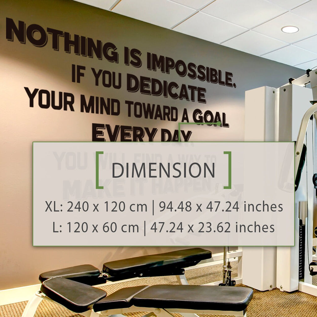 Gym Wall Decal: Motivational Fitness Quotes, Home Gym Decor
