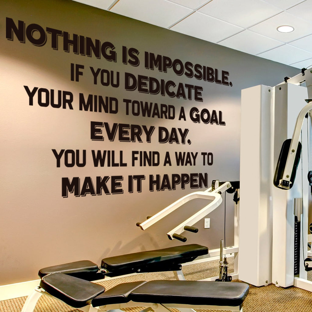 Gym Wall Decal: Motivational Fitness Quotes, Home Gym Decor