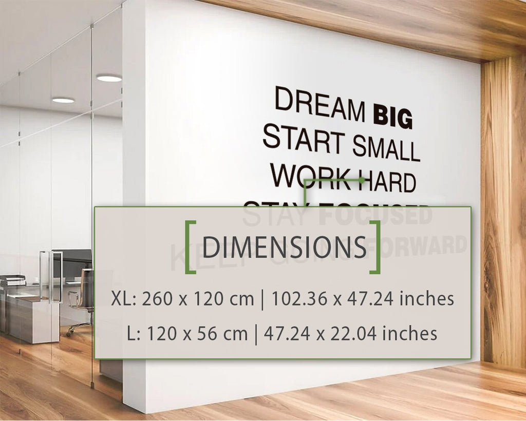 Dream Big Office Wall Decal: Inspiring Workplace Decor