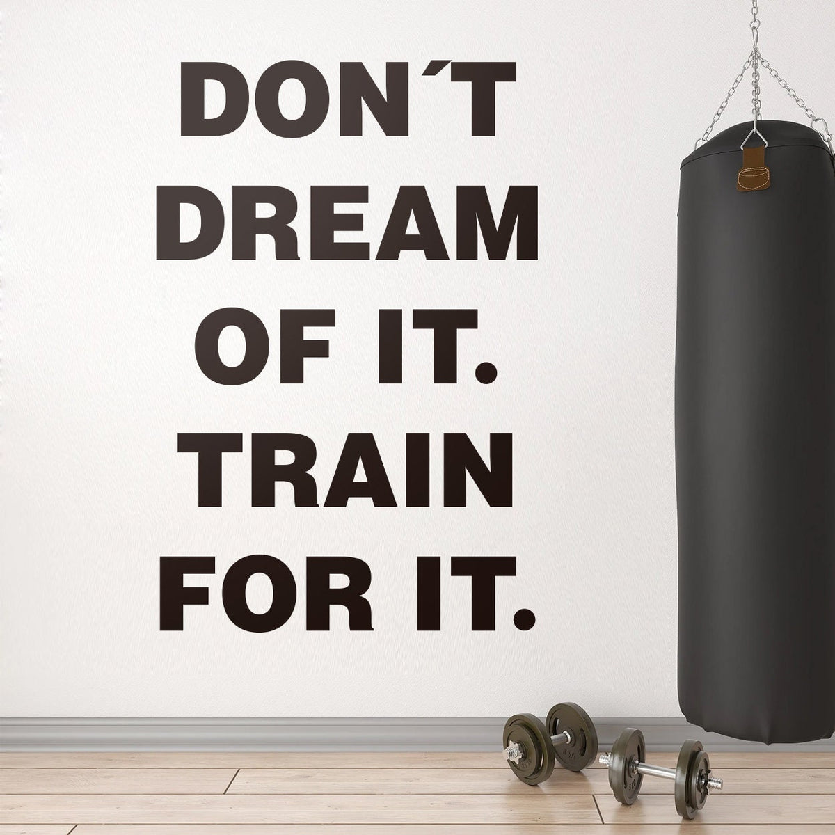 Train For It Gym Wall Decal: Motivational Fitness Sticker
