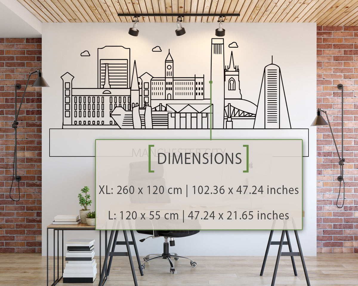 Manchester Skyline Wall Decal: Cityscape Home Decor