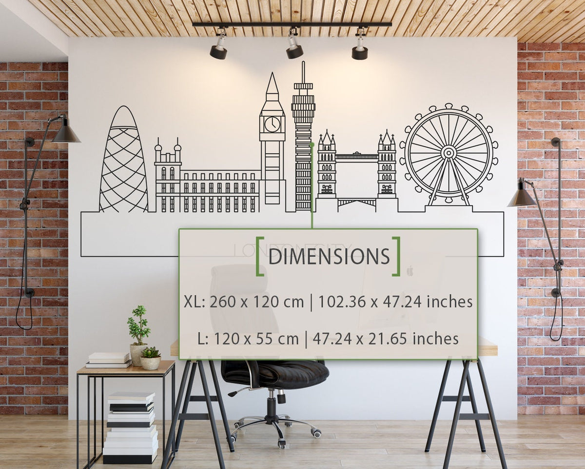 London Skyline Wall Decal: Cityscape Home Decor