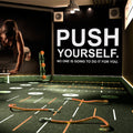 Push Yourself Gym Wall Decal: Motivational Exercise Sticker