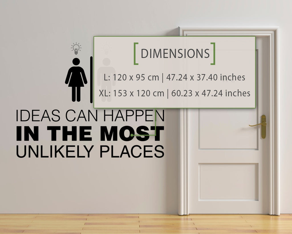 Toilet Door Vinyl Decal: Office Restroom Sign