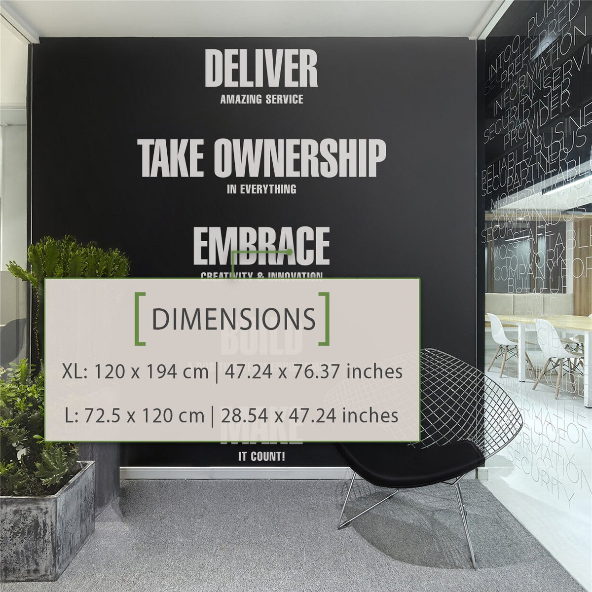 Office Values Wall Decals: Motivational Wall Stickers