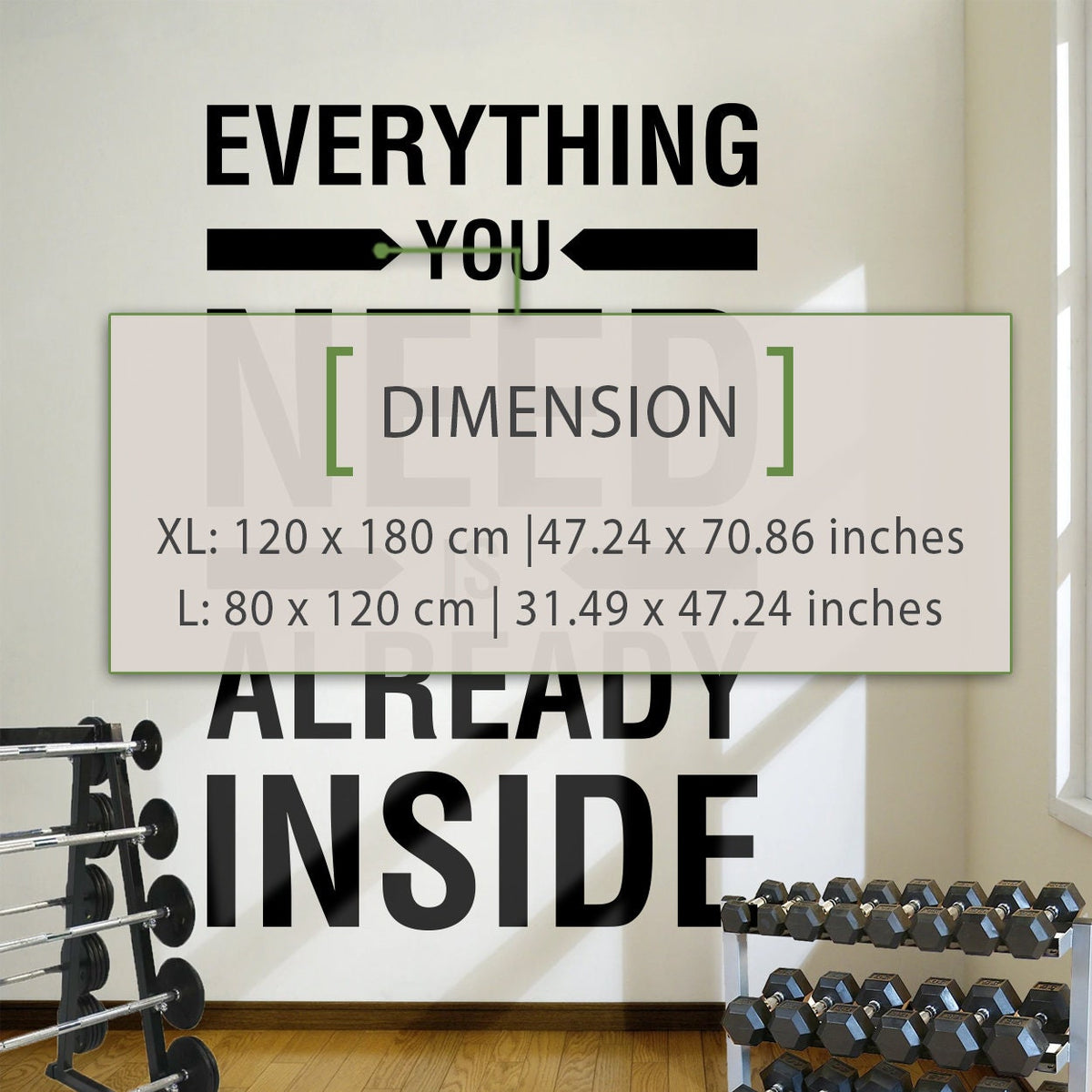 Gym Wall Decal: Motivational Fitness Quote Sticker
