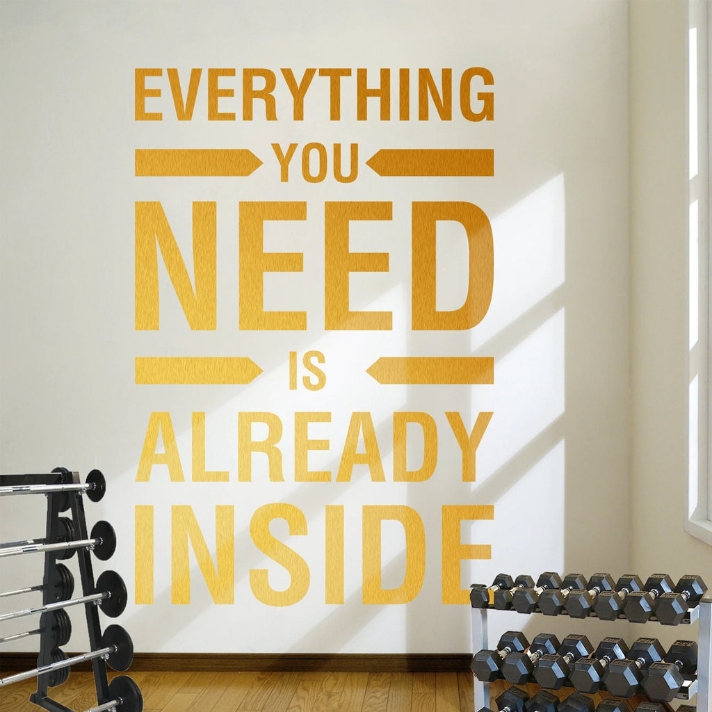 Gym Wall Decal: Motivational Fitness Quote Sticker