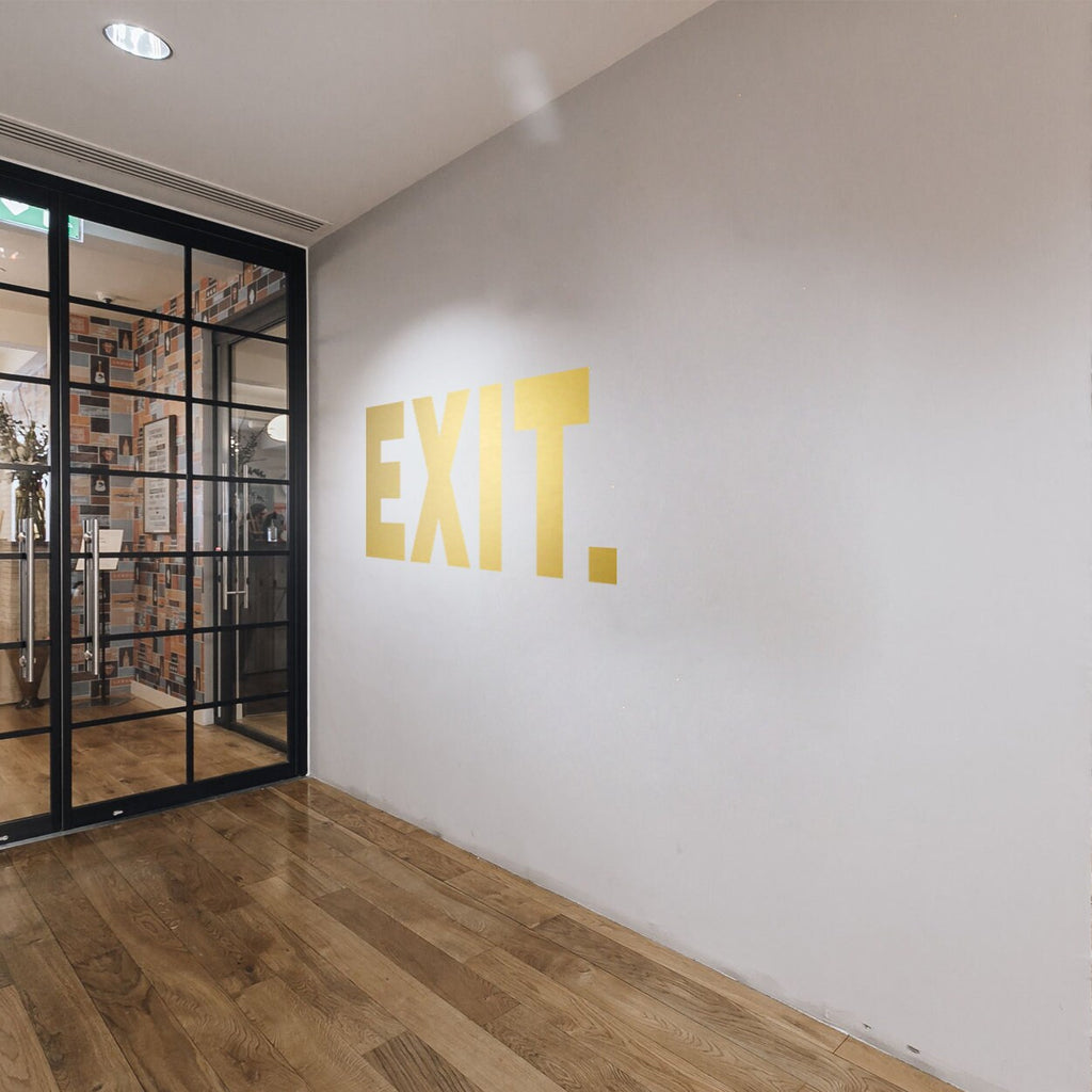 Exit Sign Vinyl Wall Decal: Office Decor, Motivational Wall Art