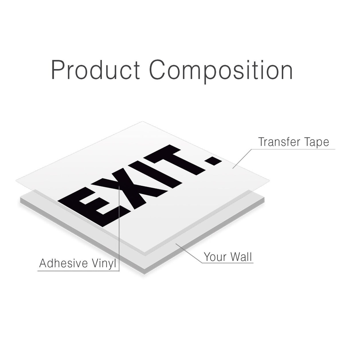 Exit Sign Vinyl Wall Decal: Office Decor, Motivational Wall Art