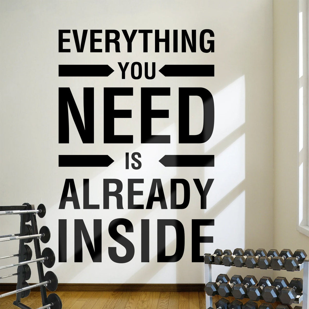 Gym Wall Decal: Motivational Fitness Quote Sticker