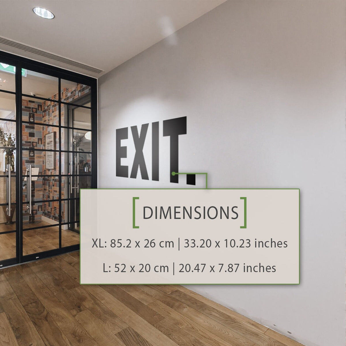 Exit Sign Vinyl Wall Decal: Office Decor, Motivational Wall Art