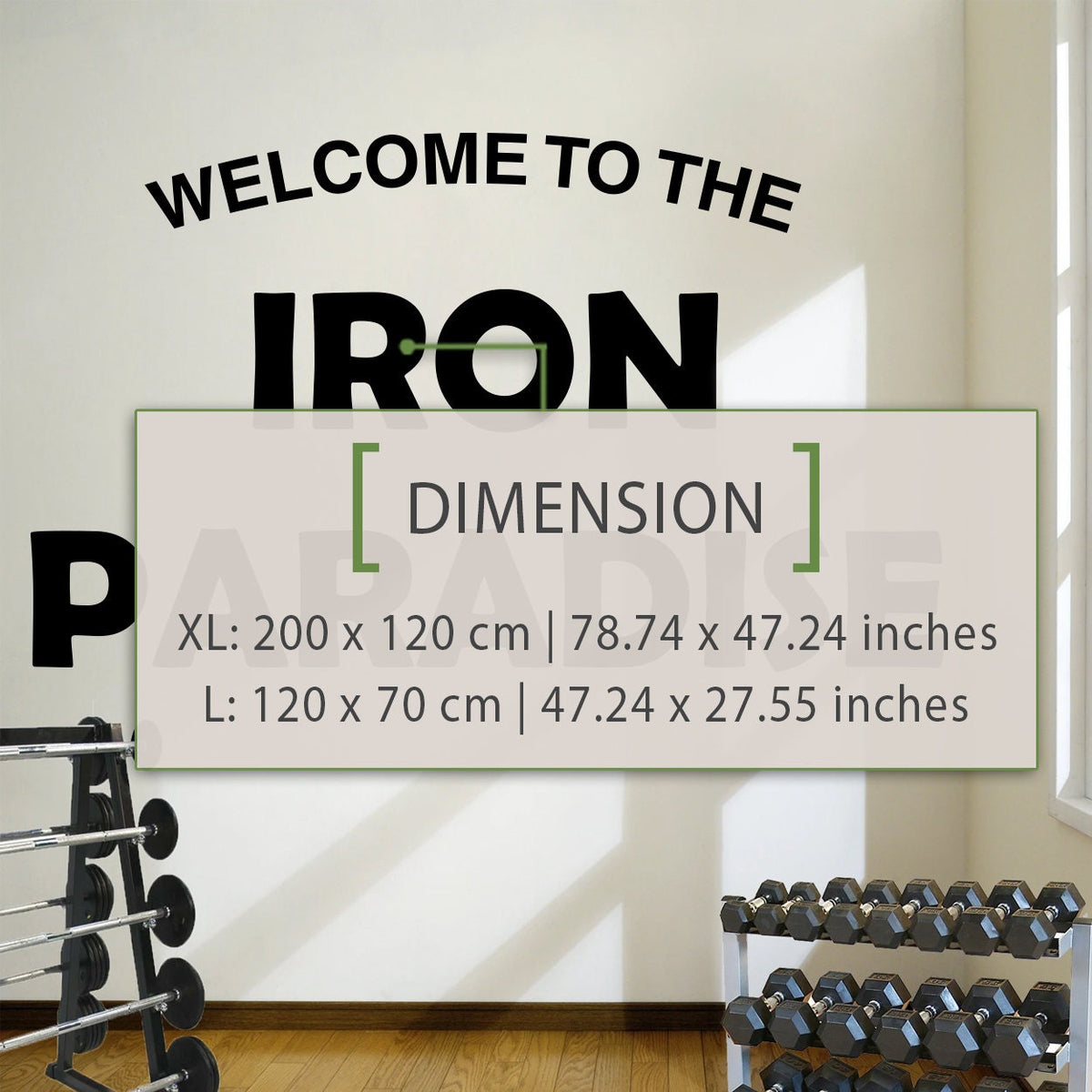 Iron Paradise Gym Wall Decal: Bodybuilding Fitness Decor