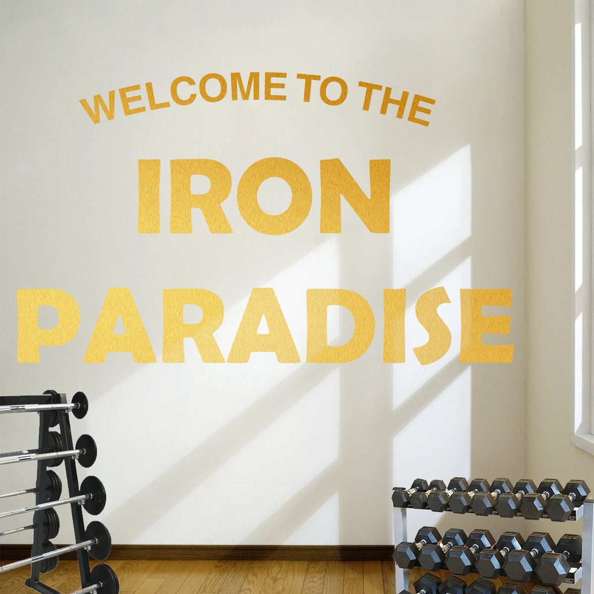 Iron Paradise Gym Wall Decal: Bodybuilding Fitness Decor