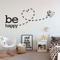 Be Happy Bird Wall Decal: Kids Room Decor
