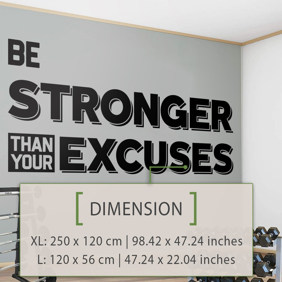 Motivational Gym Wall Decal: Be Stronger Than Your Excuses