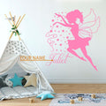 Custom Name Fairy Wall Decal: Stars, Kids Room Decor