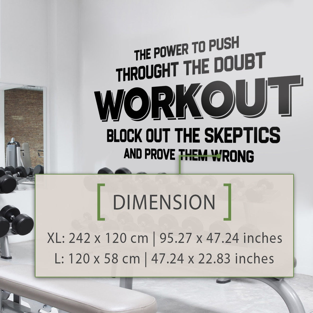 Workout Gym Wall Decal: Motivational Fitness Stickers