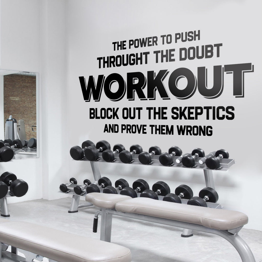 Workout Gym Wall Decal: Motivational Fitness Stickers