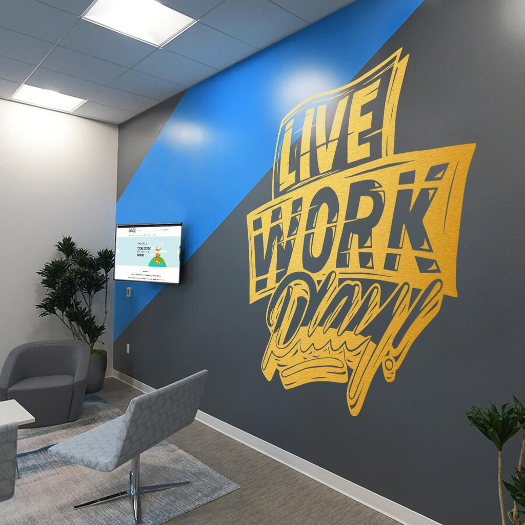 Live Work Play Vinyl Wall Decal: Home Office Decor