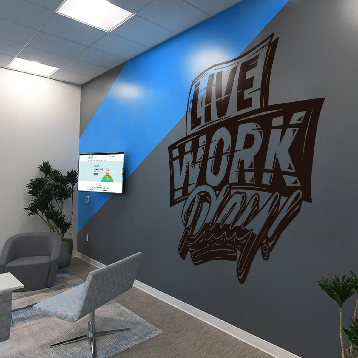 Live Work Play Vinyl Wall Decal: Home Office Decor