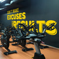 Motivational Gym Wall Decal: 'Don’t Make Excuses, Make Results' Vinyl Quote