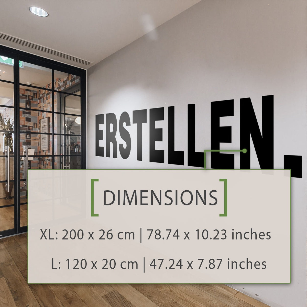 Erstellen Wall Decal, Minimalist German Office Wall Art, Vinyl Lettering for Workspace