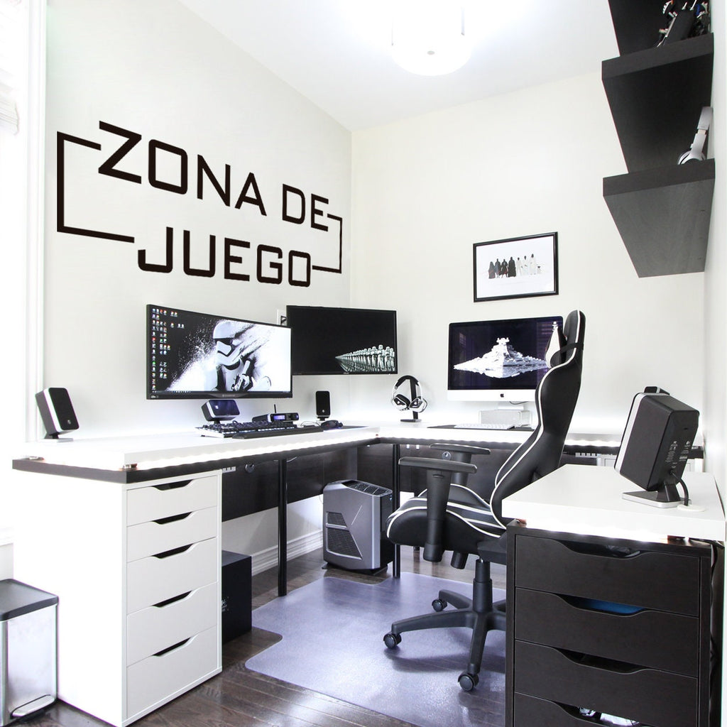 Spanish Gaming Zone Wall Decal, Zona de Juego Gamer Room Decor, Vinyl Sticker