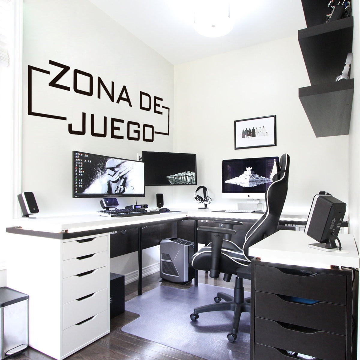 Spanish Gaming Zone Wall Decal, Zona de Juego Gamer Room Decor, Vinyl Sticker