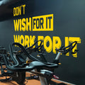 Motivational Gym Wall Decal, 'Don't Wish For It', Vinyl Lettering