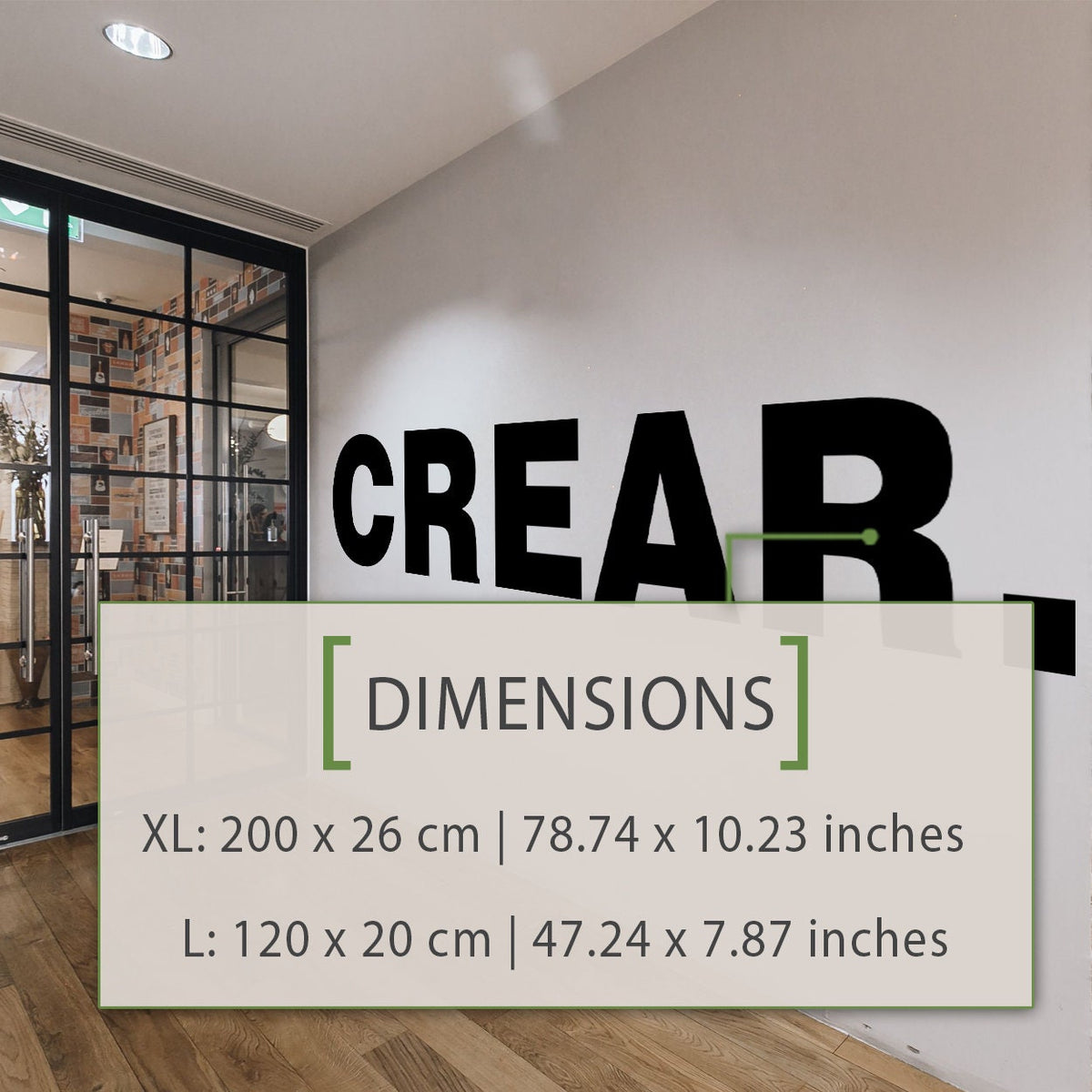 Crear Wall Decal, Minimalist Spanish Office Wall Art, Vinyl Lettering for Workspace