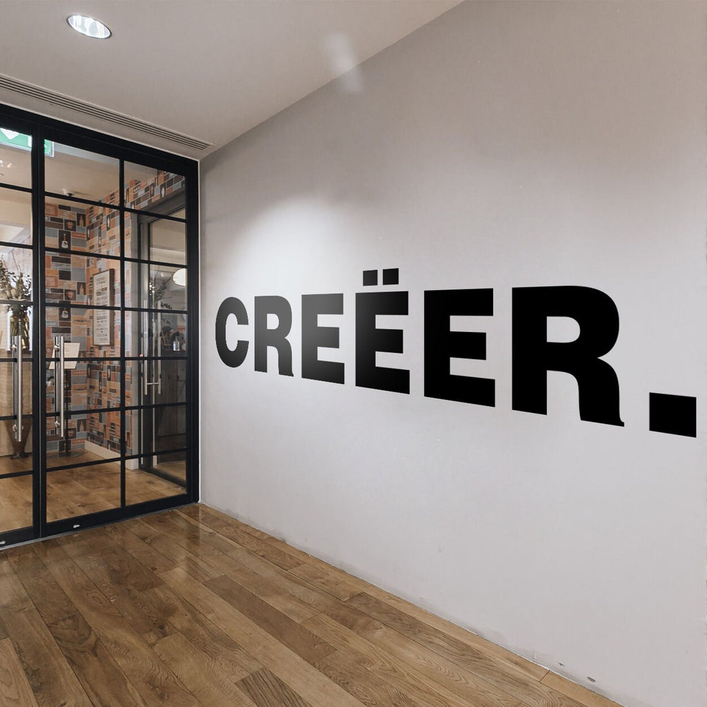 Creëer Wall Decal, Minimalist Dutch Office Wall Art, Vinyl Lettering for Workspace