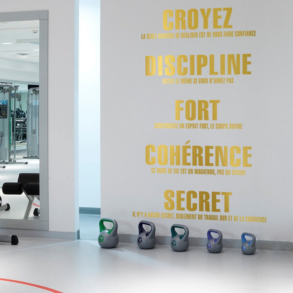 Gym Wall Decal: Fitness Bodybuilding Vinyl Decor