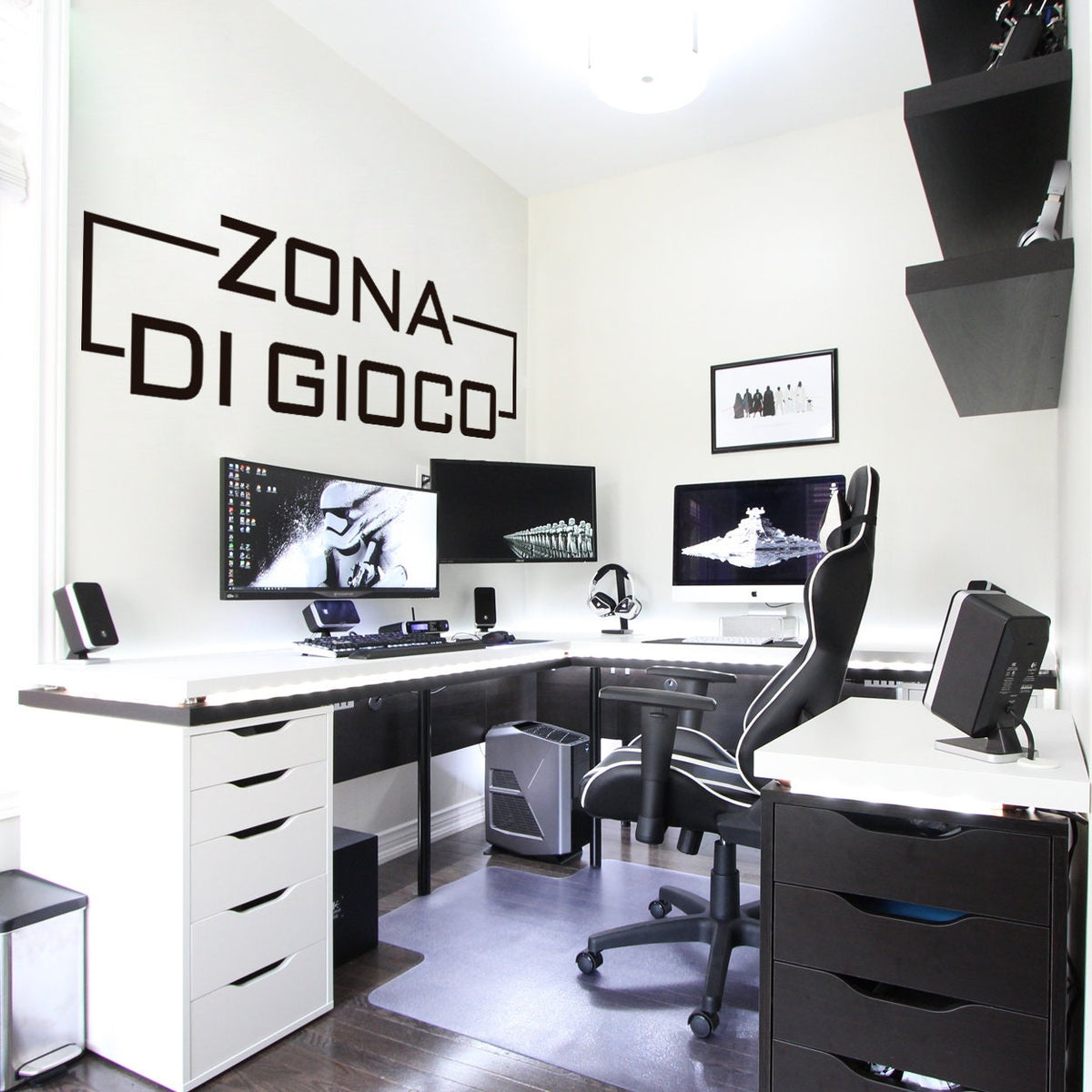 Game Zone Gamer Wall Decal, Video Game Room Decor, Battlestation Vinyl Sticker