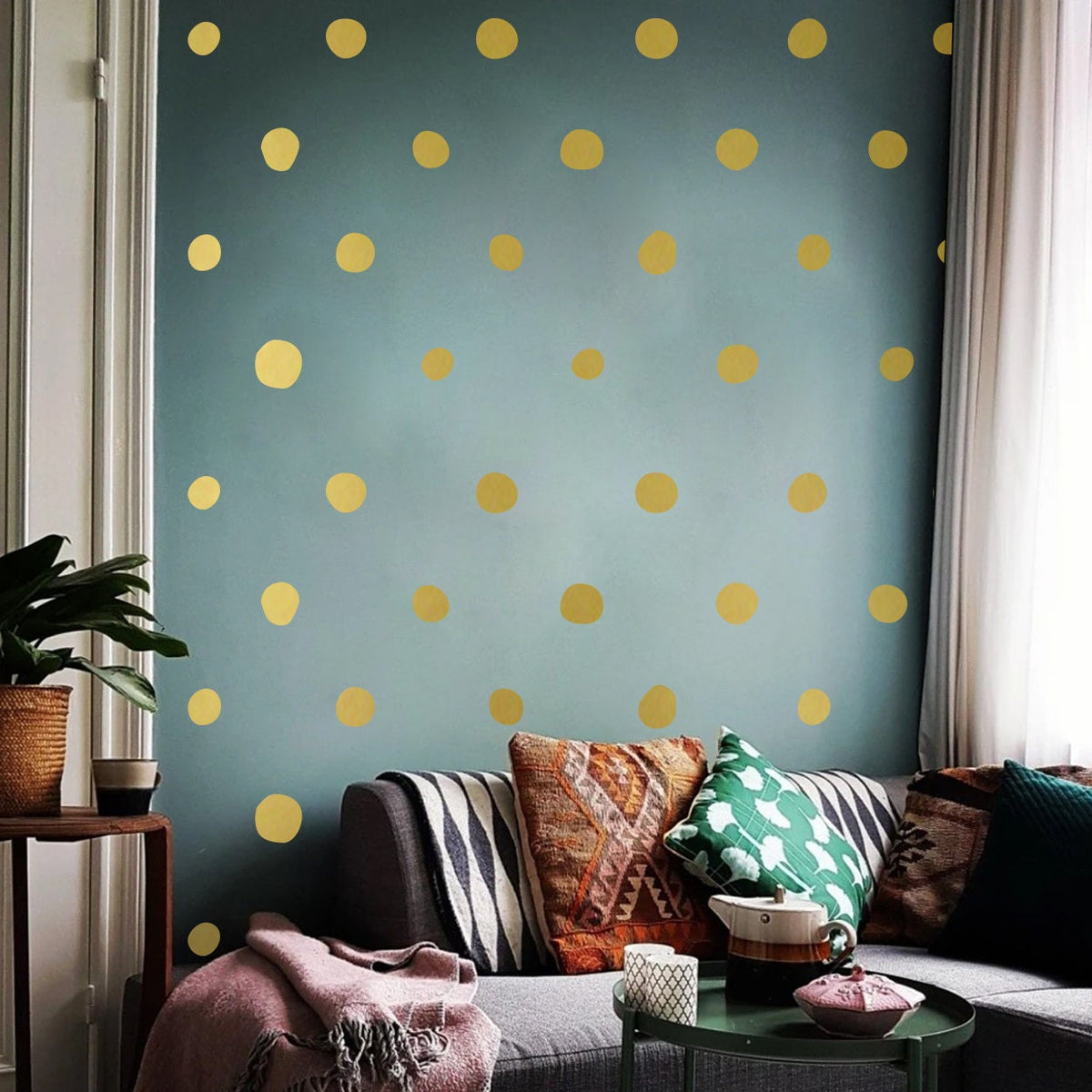 Polka Dot Wall Decals: Minimalist Boho Nursery Decor