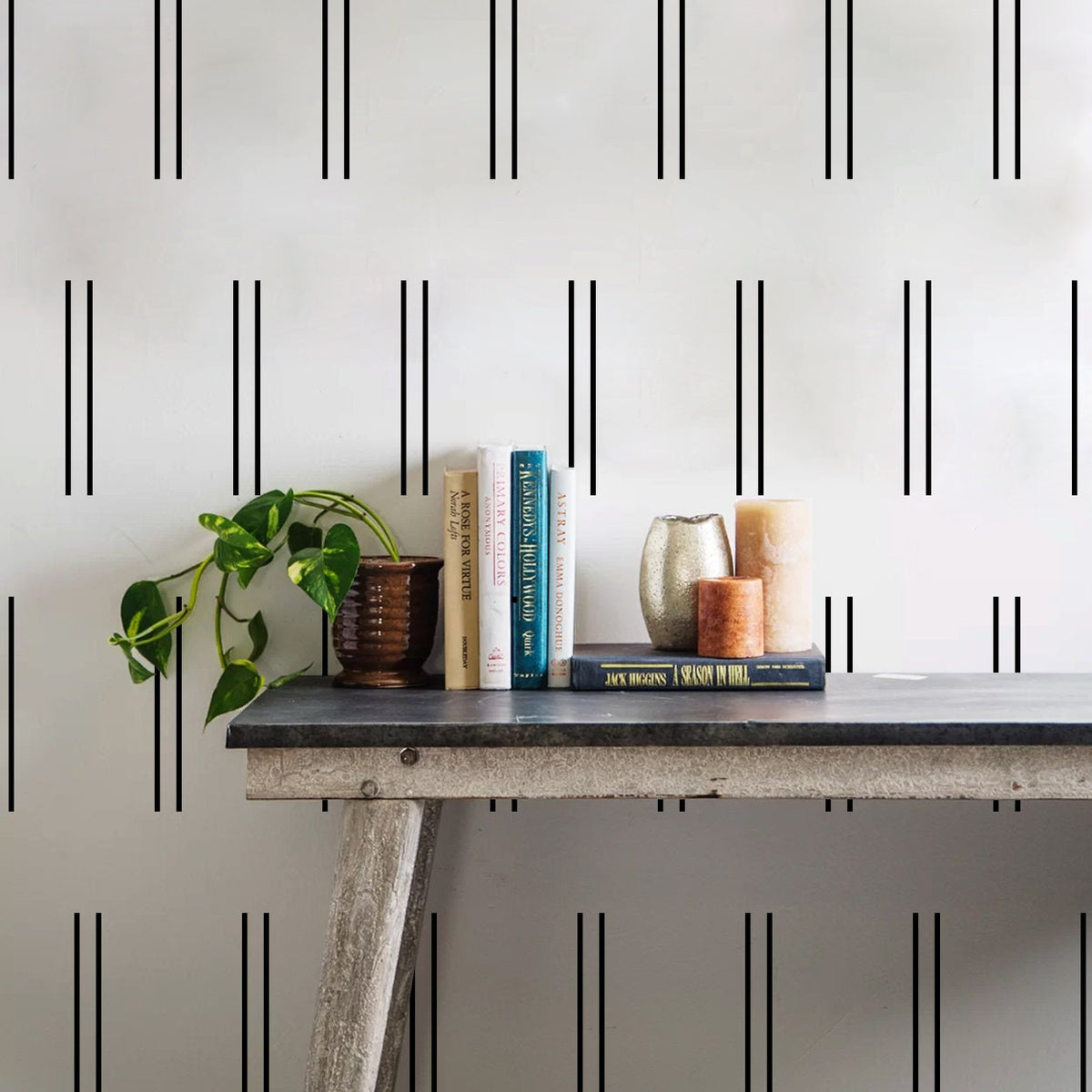 Minimalist Double Line Wall Decals: Boho Nursery Decor