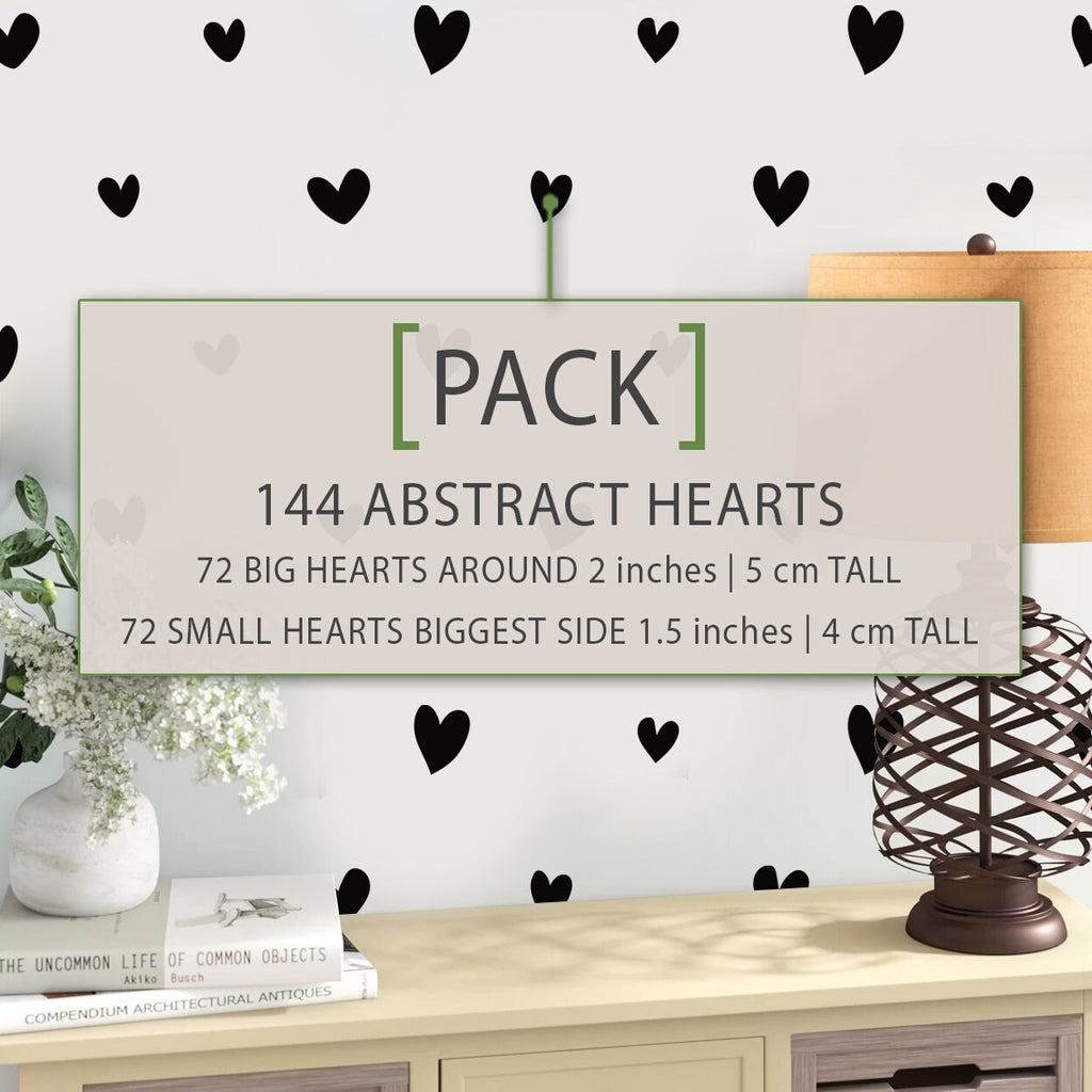 Hand Drawn Heart Wall Decals: Scandinavian Home Decor