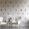 Hand Drawn Leaf Wall Decals: Botanical Home Decor (110 Pack)