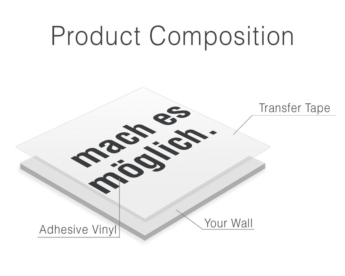 Office Wall Decal: German 'Mach Es Moeglich' Motivational Decor