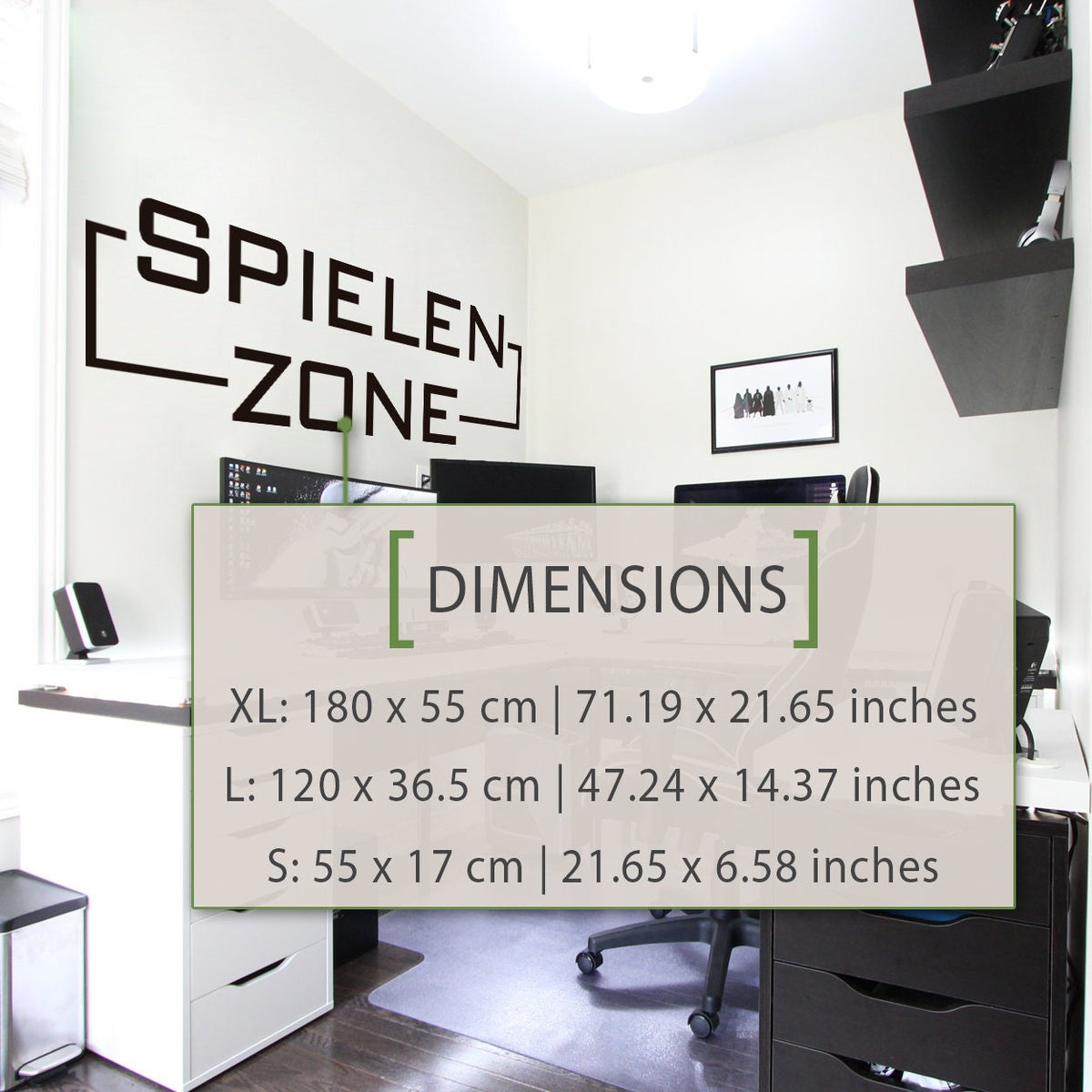 German Gaming Zone Wall Decal, Spielen Zone Gamer Room Decor, Vinyl Sticker
