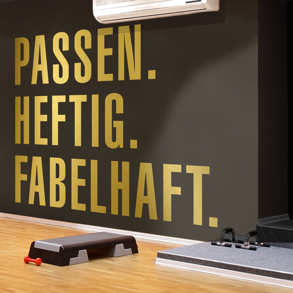 Gym Wall Decal: Inspirational German Quote Decor
