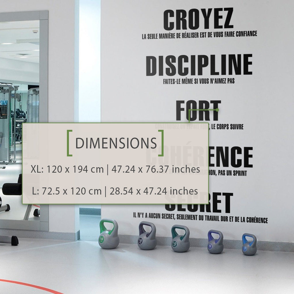 Gym Motivation Wall Decal: Fitness Center Decor