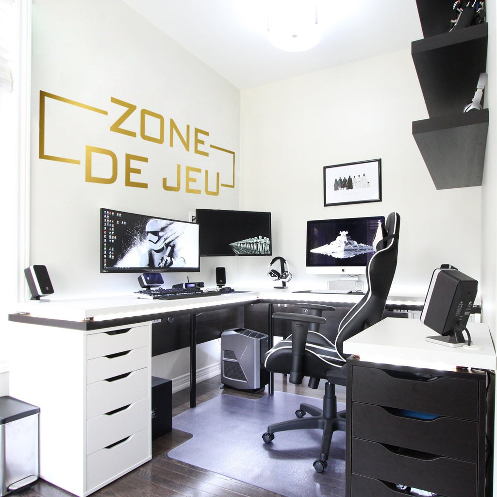 French Gaming Zone Wall Decal, Zone de Jeu Gamer Room Decor, Vinyl Sticker