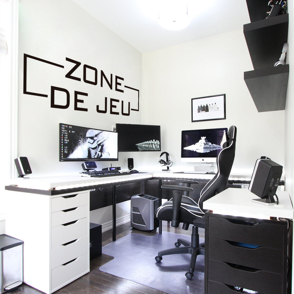 French Gaming Zone Wall Decal, Zone de Jeu Gamer Room Decor, Vinyl Sticker