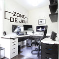 French Gaming Zone Wall Decal, Zone de Jeu Gamer Room Decor, Vinyl Sticker